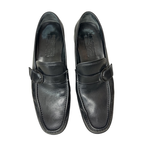 Salvatore Ferragamo Navarro Bit Leather Loafer Black Men’s 8.5 - Picture 2 of 5